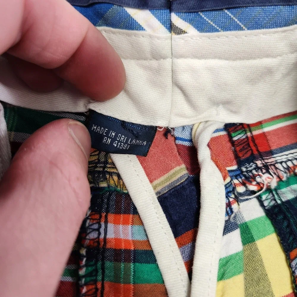 Vintage Polo Ralph Lauren Shorts Men 36 Patchwork Madres Plaid Cotton 10